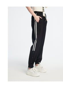 high-waisted tapered pants | Black
