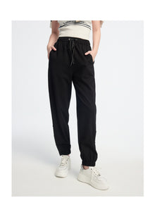 high-waisted tapered pants | Black