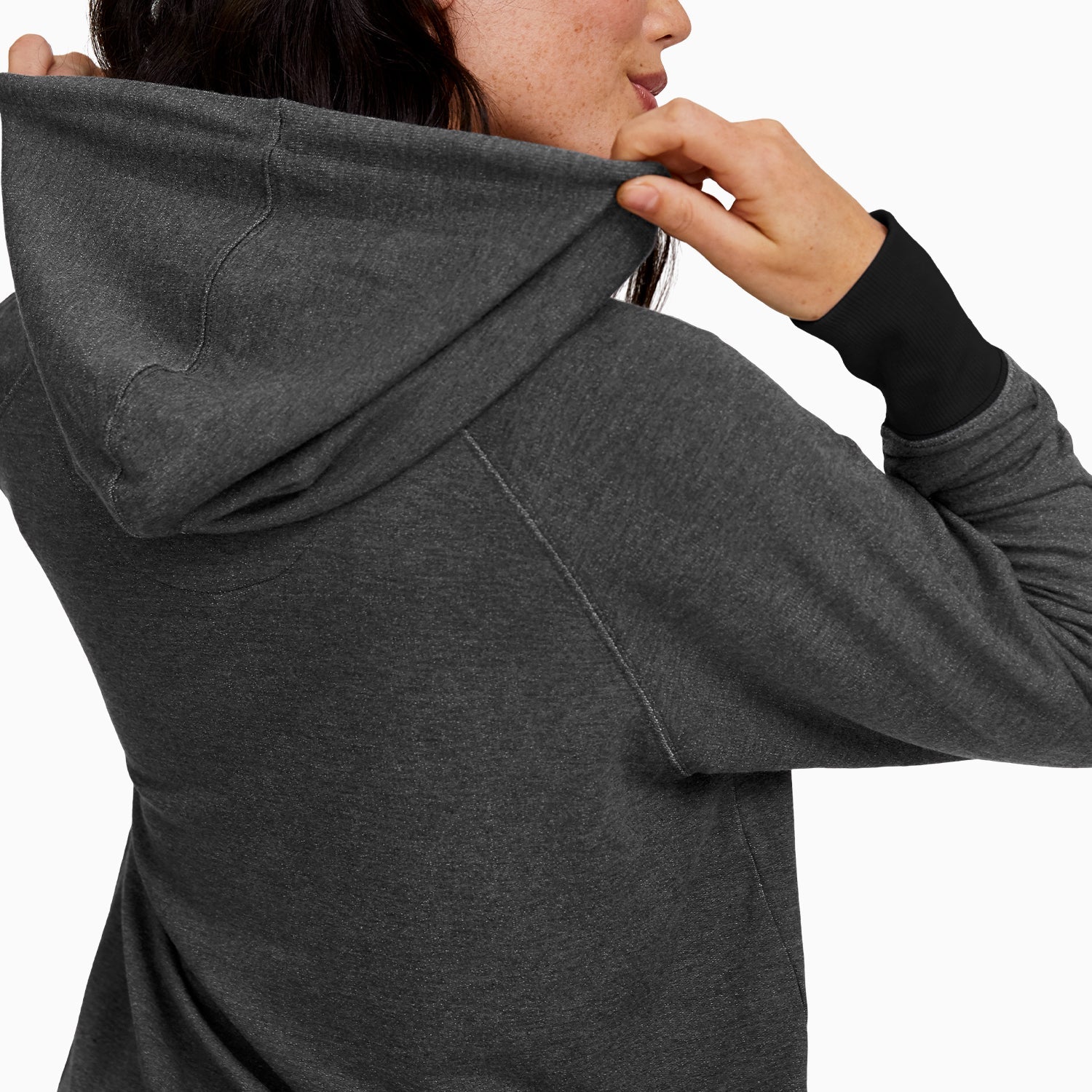 Lightweight Modal French Terry Hoodie | Gray/Black