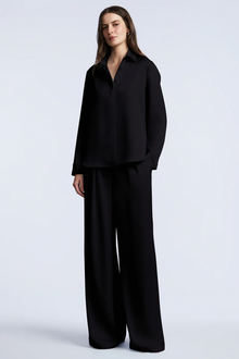 Washed Relaxed Button Down | Black