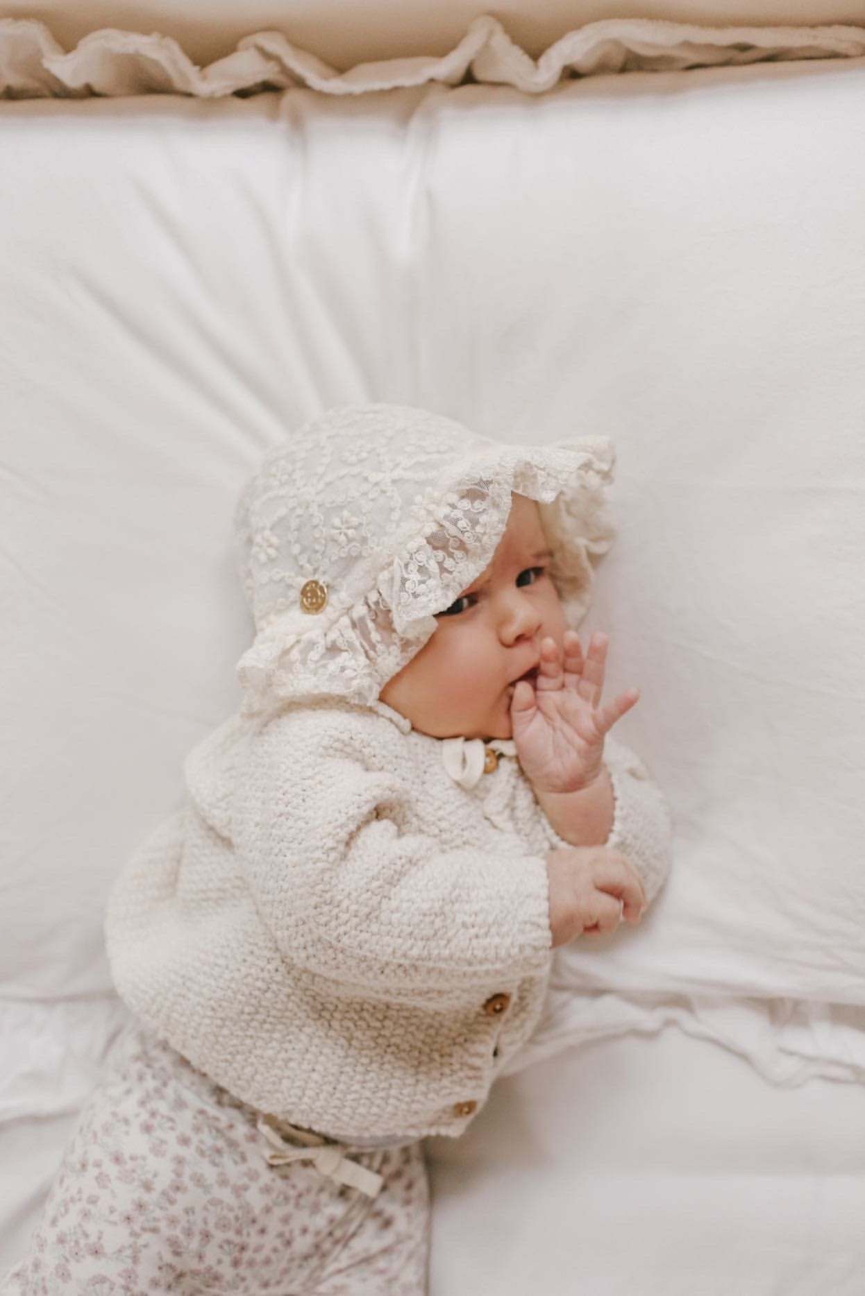 Ivory Lace Bonnet - Petite Maison Kids