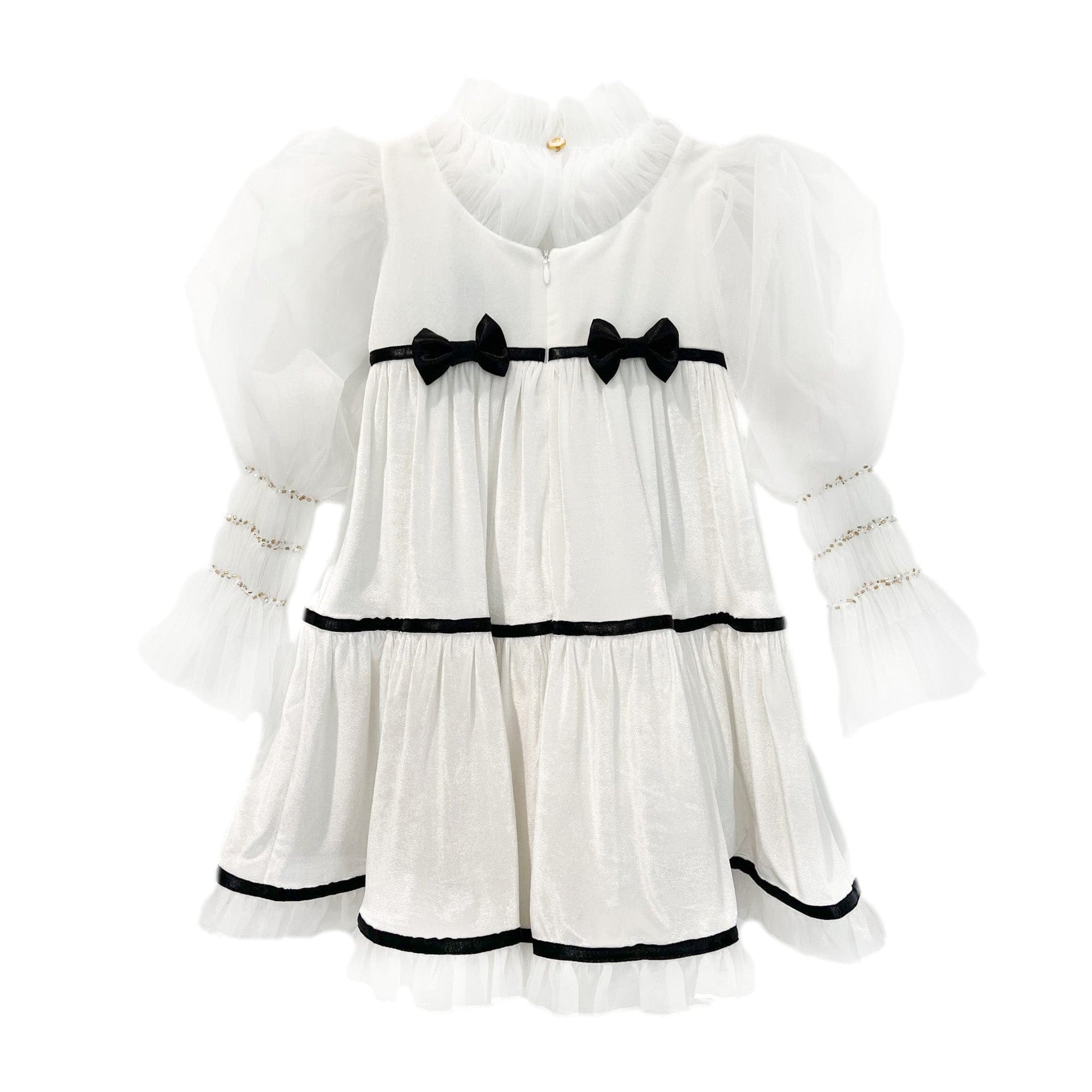 Aurora Ivory Velour Dress - Petite Maison Kids