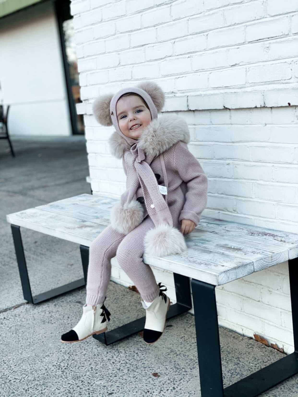 Honeycomb Dusty Pink Cashmere Pram Coat - Petite Maison Kids