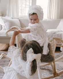 Katherine Embroidered Linen Romper - Petite Maison Kids