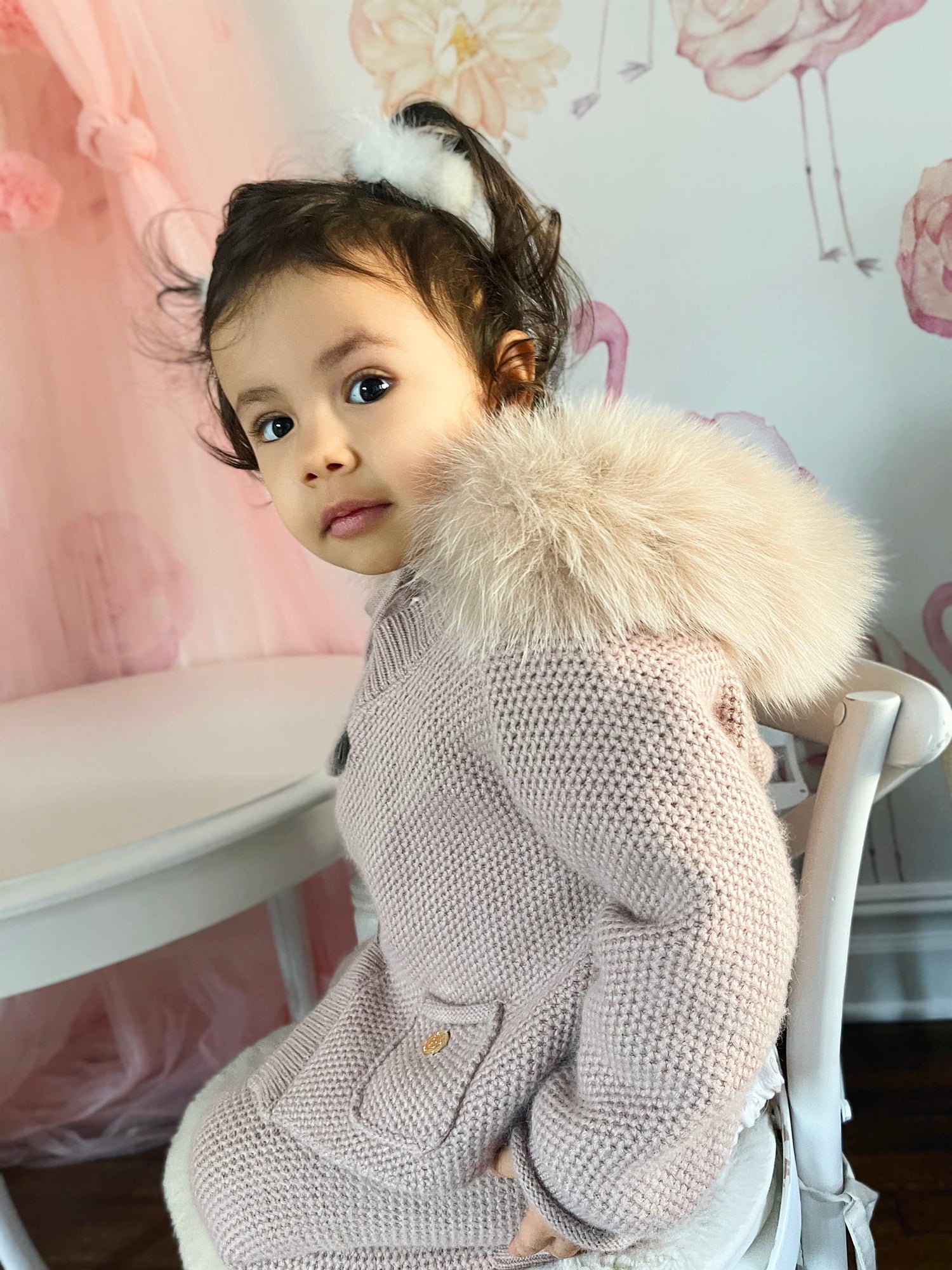 Honeycomb Dusty Pink Cashmere Pram Coat - Petite Maison Kids