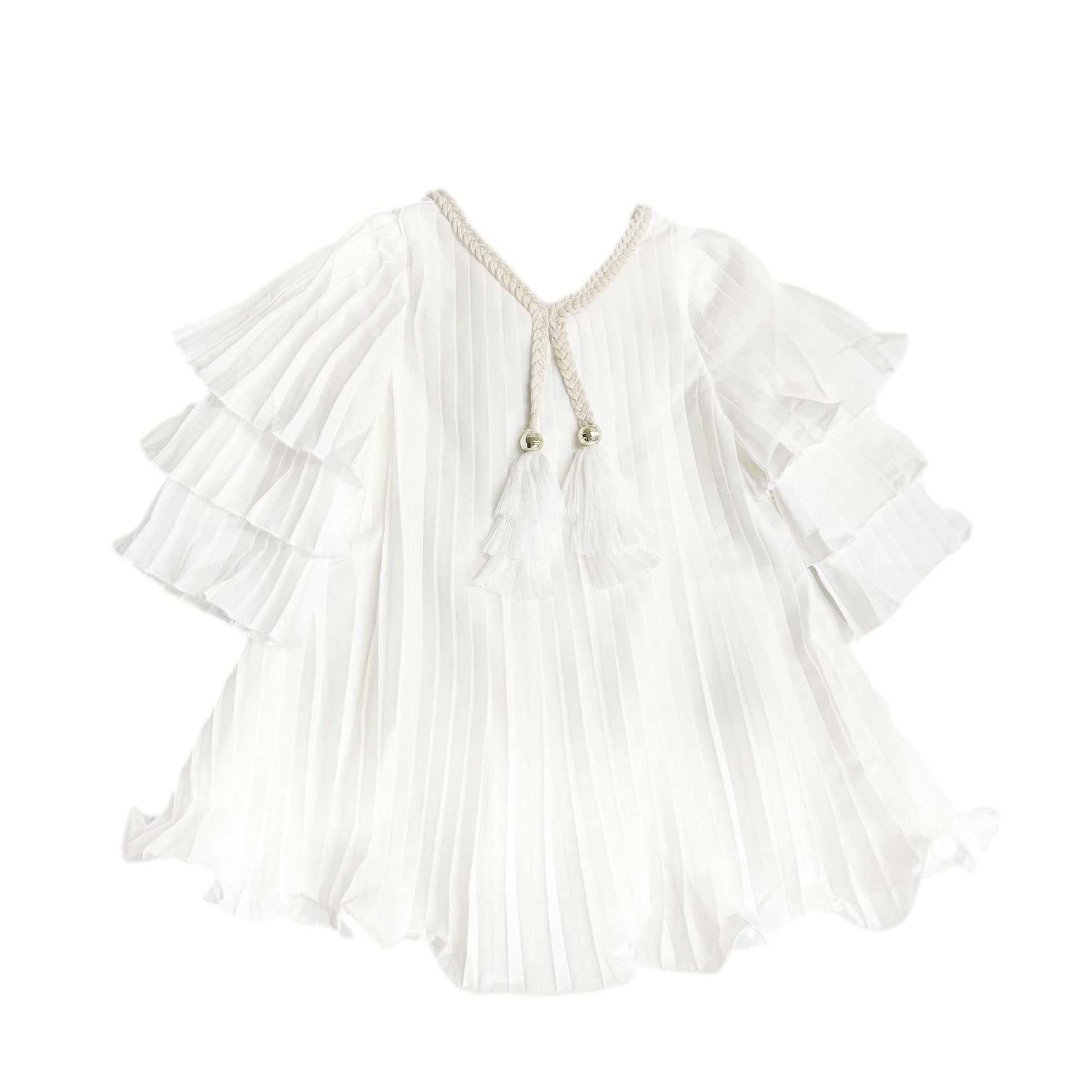 Sienna White Pleated Dress | White