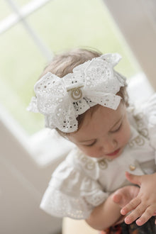 Alexis White Lace Hair Sash | White