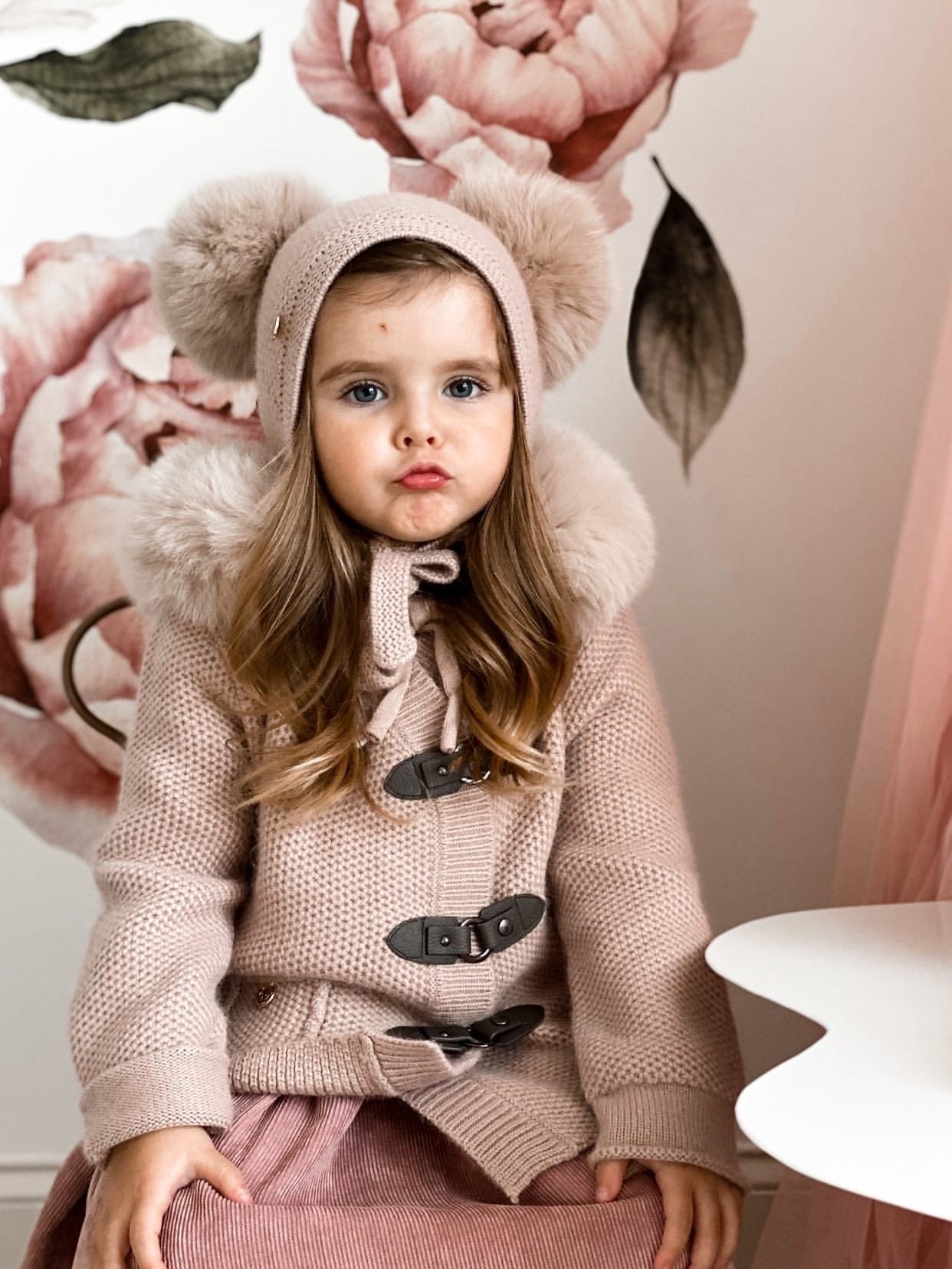 Honeycomb Dusty Pink Cashmere Pram Coat - Petite Maison Kids