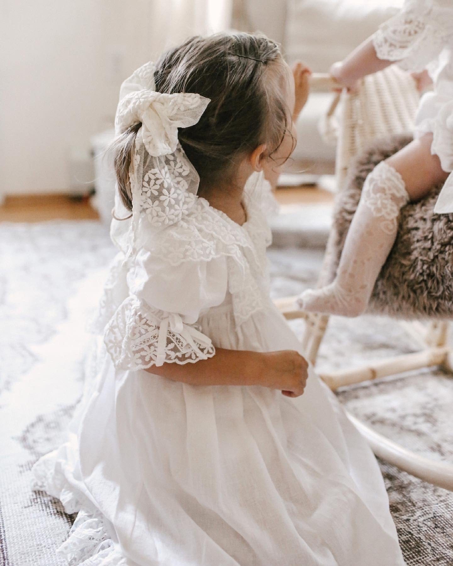 Katherine Lace Hair Bow - Petite Maison Kids