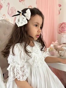 Embroidered Flower Hair Bows - Petite Maison Kids