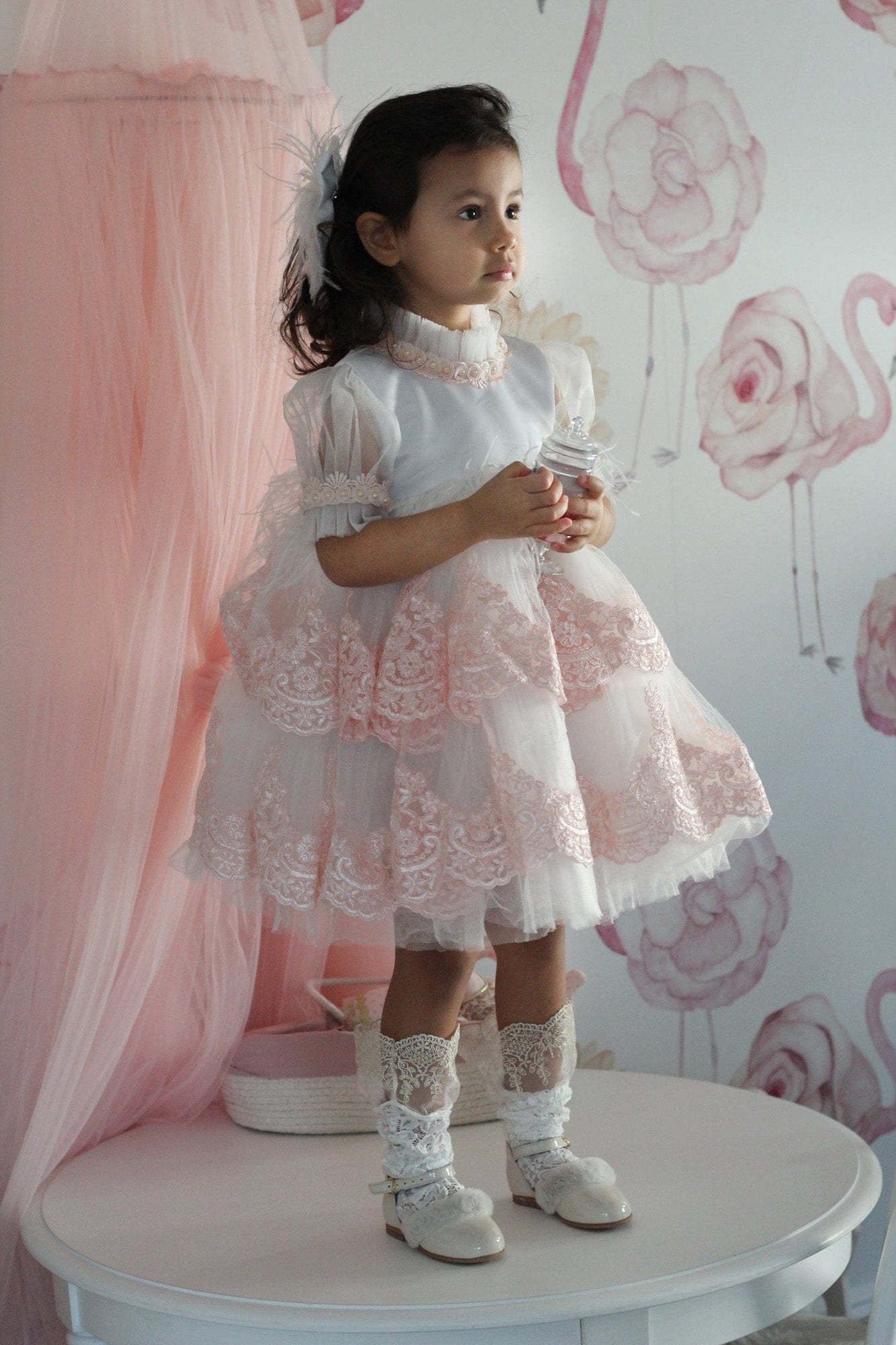 Laila Embroidered Feather Dress - Petite Maison Kids