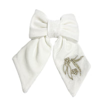 Aurora Ivory Velvet Hair Bow - Petite Maison Kids