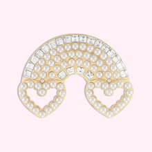 Rainbow Pearl & Crystal Brooch