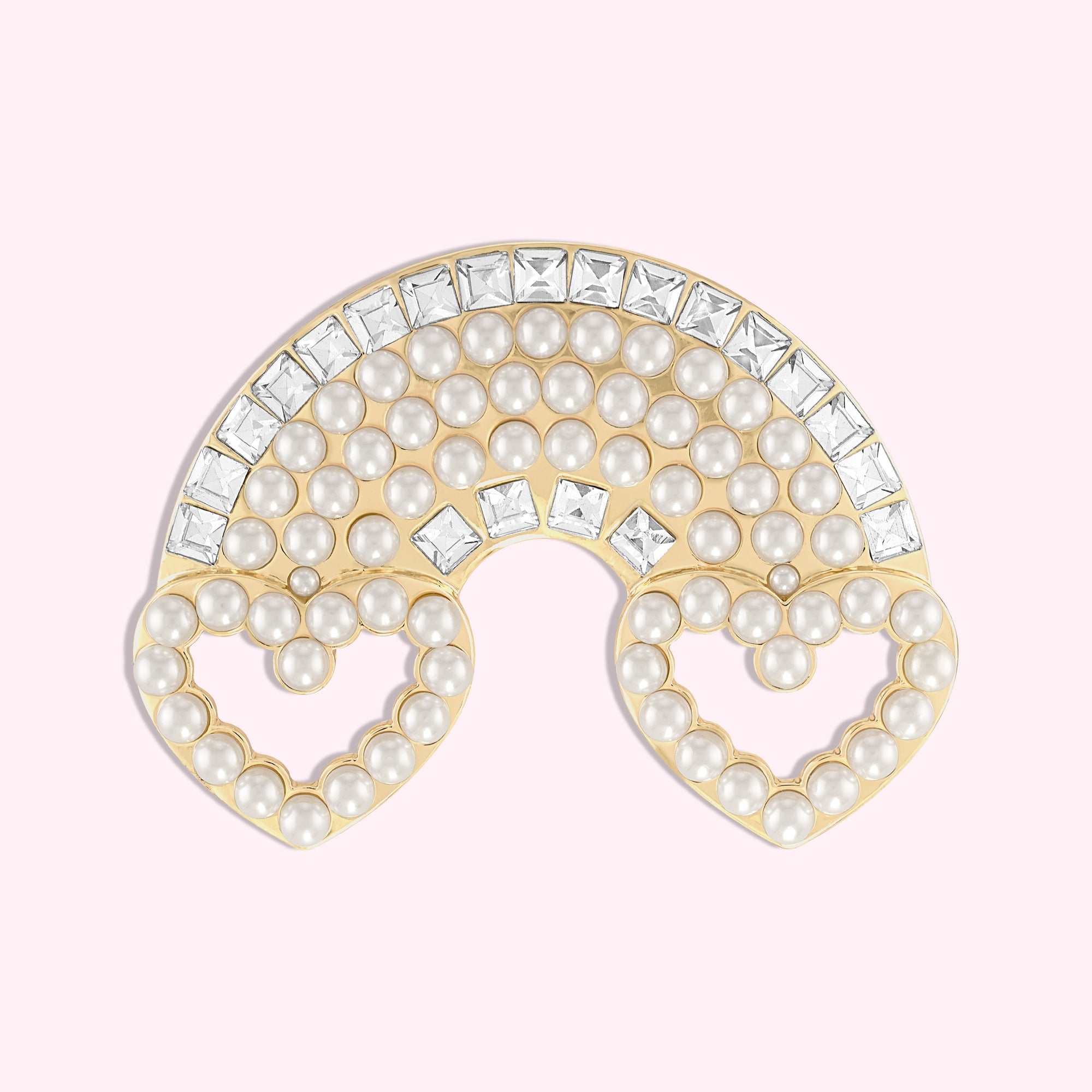 Rainbow Pearl & Crystal Brooch