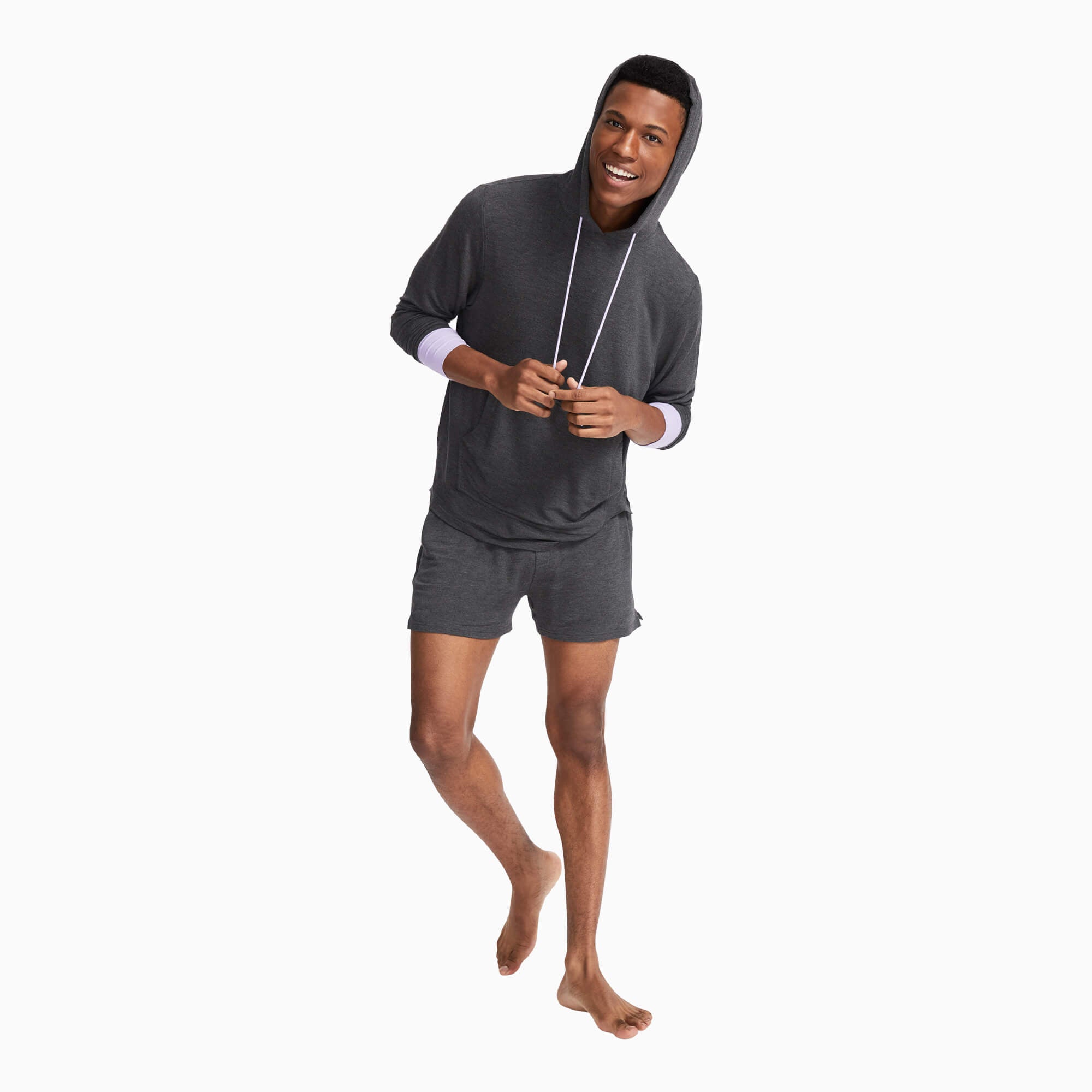 Modal Boxer Lounge Shorts | Boxers with Pockets | Gray/Lavender