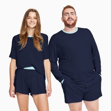 Modal French Terry House Shorts | Navy/Mint