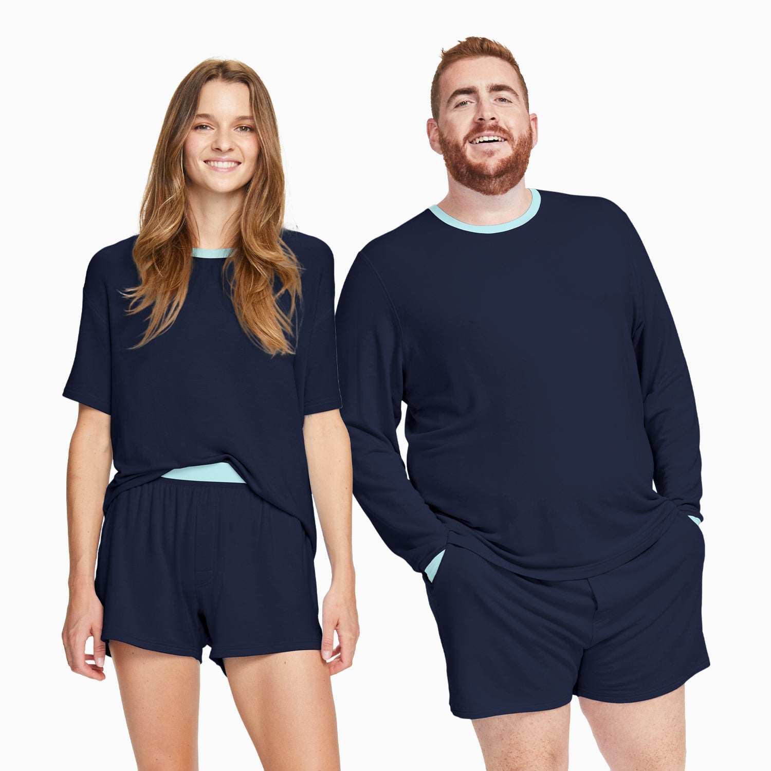 Modal French Terry House Shorts | Navy/Mint