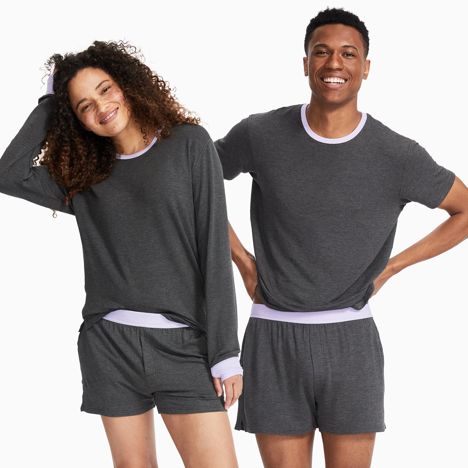 Modal French Terry House Shorts | Gray/Lavender