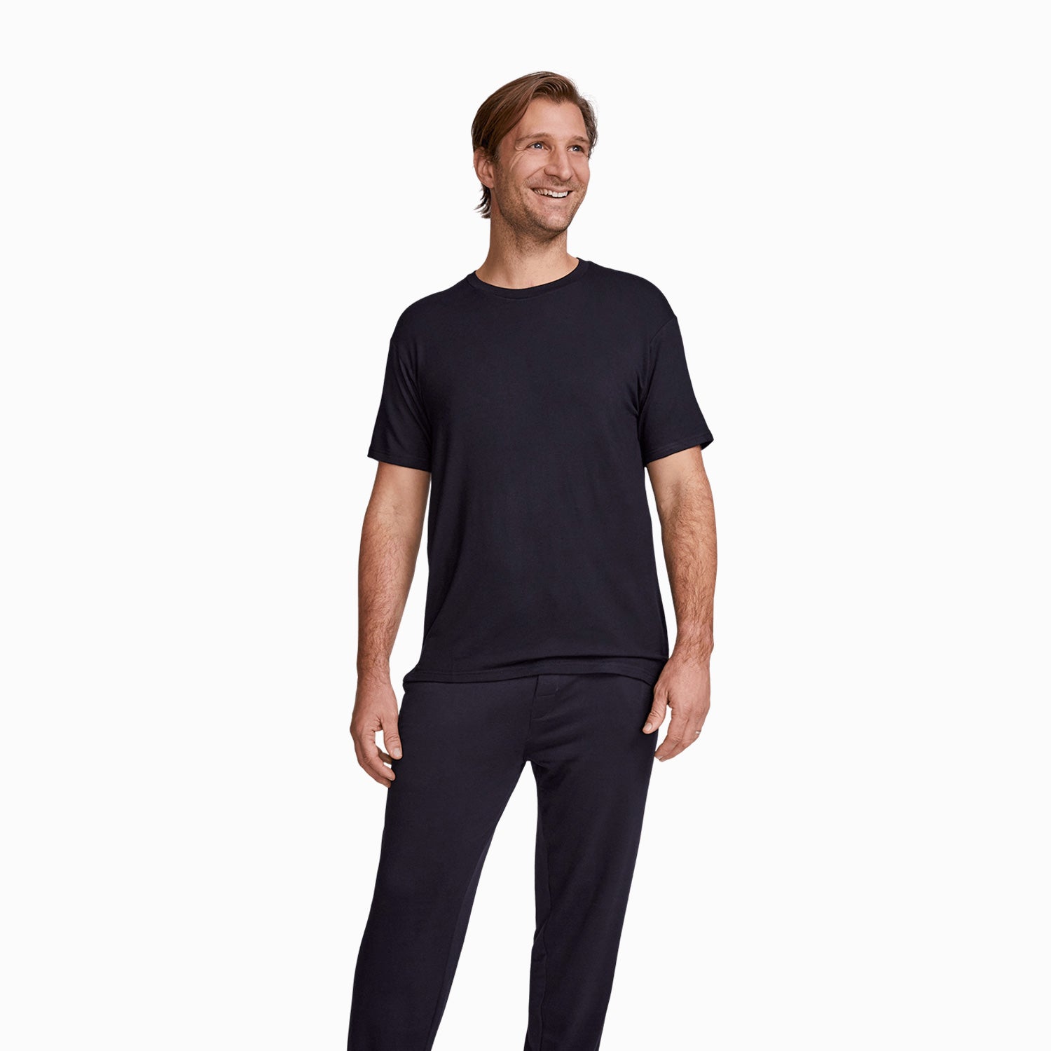 Modal French Terry Lounge Tee | Black