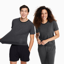 Modal French Terry Lounge Tee | Gray/Black