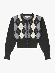 Emi Cardi | Grey Argyle
