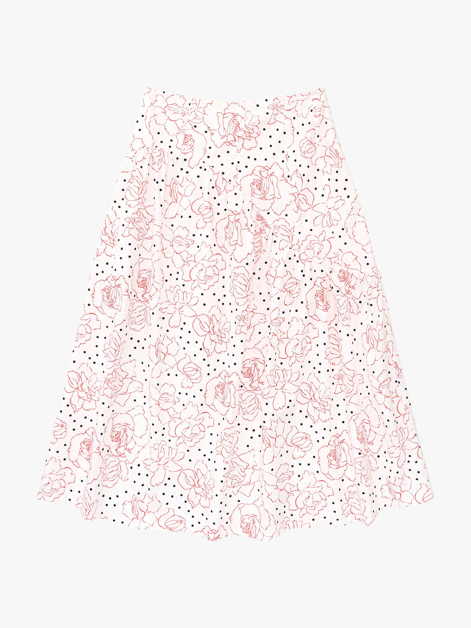 Maeve Midi Skirt | Rose Dot White
