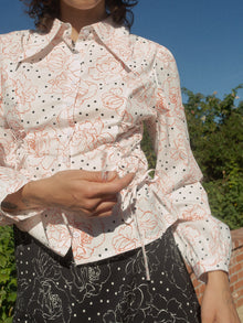 Jasper Button Up | Rose Dot White
