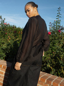 Meera Blouse | Black Organza