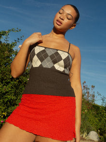 Emi Tank | Grey Argyle