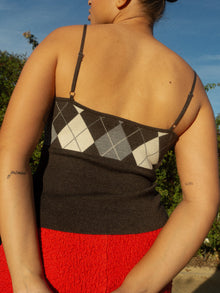 Emi Tank | Grey Argyle