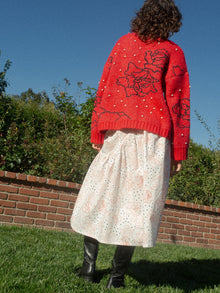 Maeve Midi Skirt | Rose Dot White