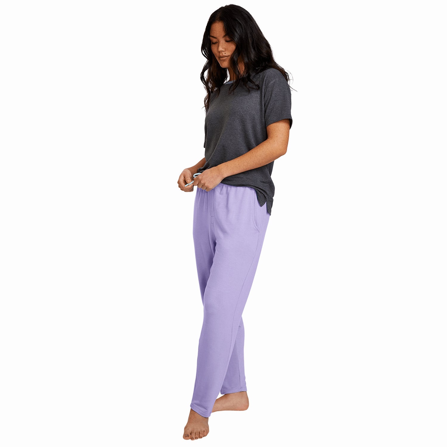 Modal French Terry Long House Shorts | Lavender/Mint