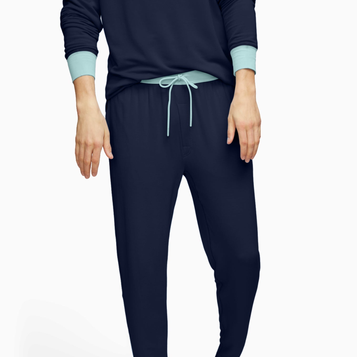 Modal French Terry Long House Shorts | Navy/Mint