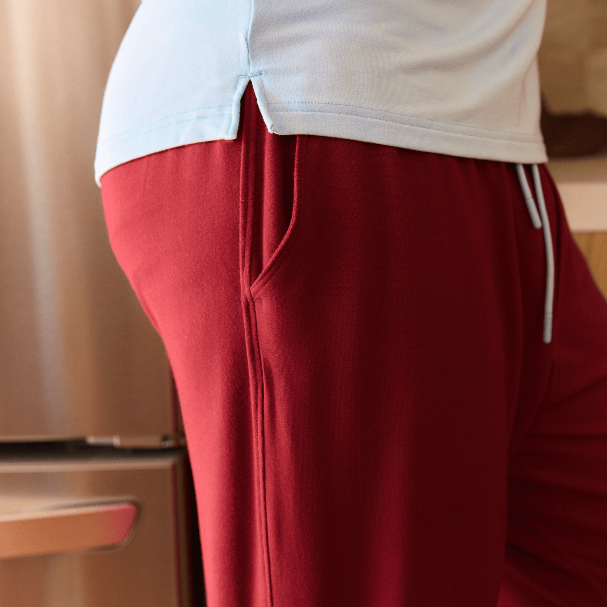 Breathable Modal French Terry Sweatpants | Cabernet/Cerulean