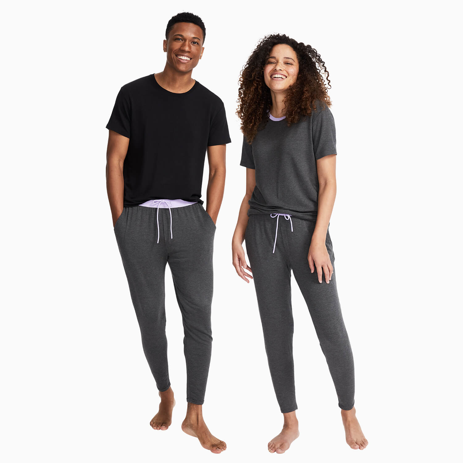 Modal French Terry Long House Shorts | Gray/Lavender