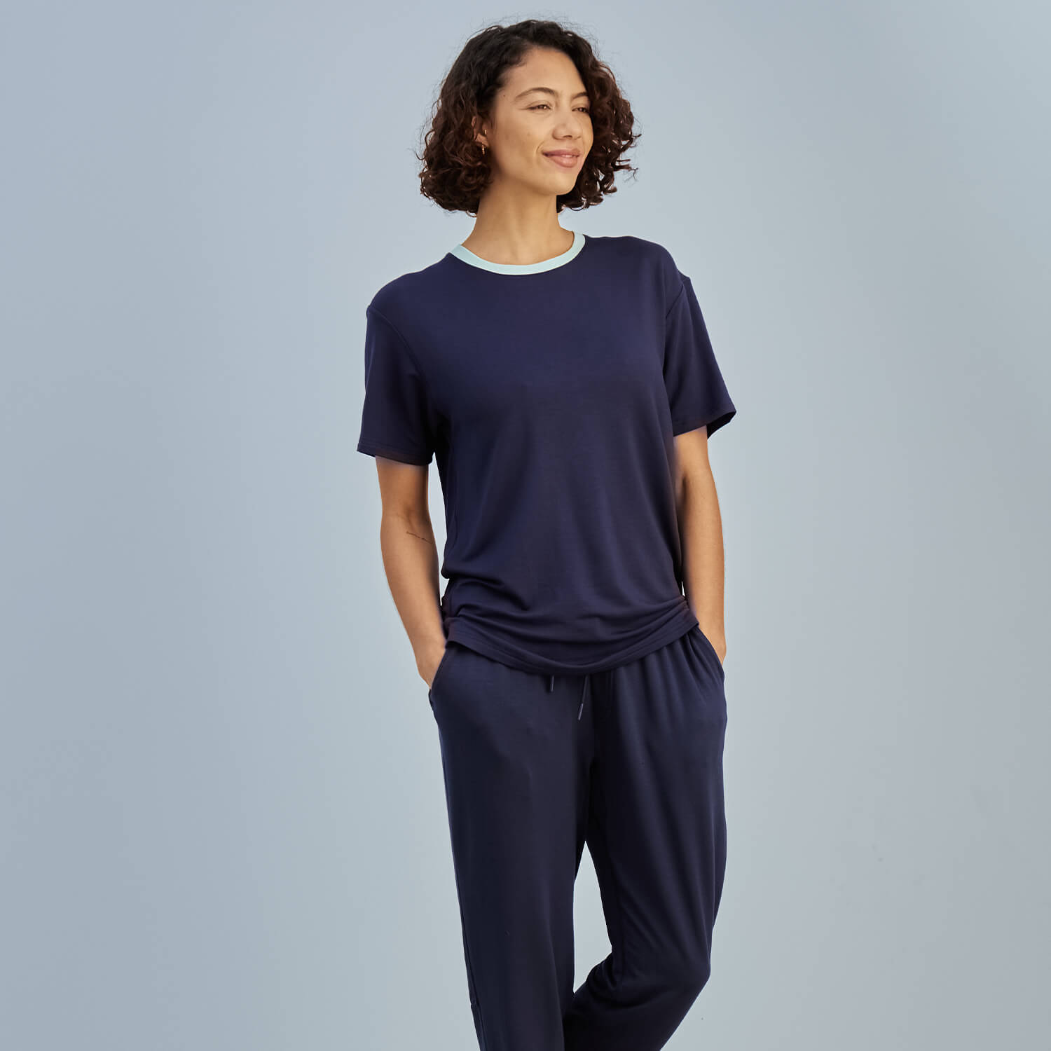 Modal French Terry Long House Shorts | Navy