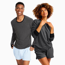 Modal French Terry Long-Sleeve Lounge Tee | Gray/Black