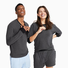 Modal French Terry Long-Sleeve Lounge Tee | Gray/Black