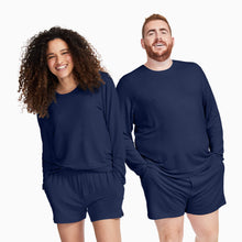Modal French Terry Long-Sleeve Lounge Tee | Navy