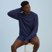 Ultra-Soft French Terry Long-Sleeve Tee | Navy