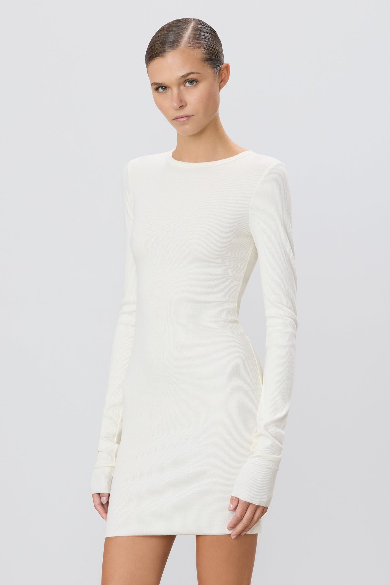 LONG SLEEVE CREWNECK MINI DRESS - ETERNE