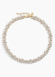 Wealthy Necklace | Clear Crystal | 14K Gold Plated