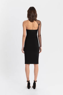 Manhatten Mesh Sleeve Dress | Black Mesh