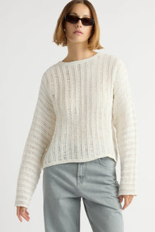 Mali | Matteo Open-Knit Cotton Sweater in Size Small