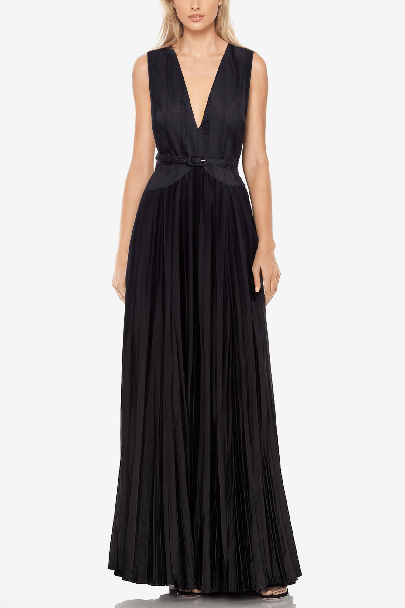 ONE33 SOCIAL | The Jaelyn Black Pleated Gown | Black