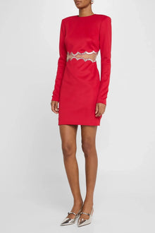 ONE33 SOCIAL | The Teagan Sequined Cutout Red Mini Cocktail Dress | Red