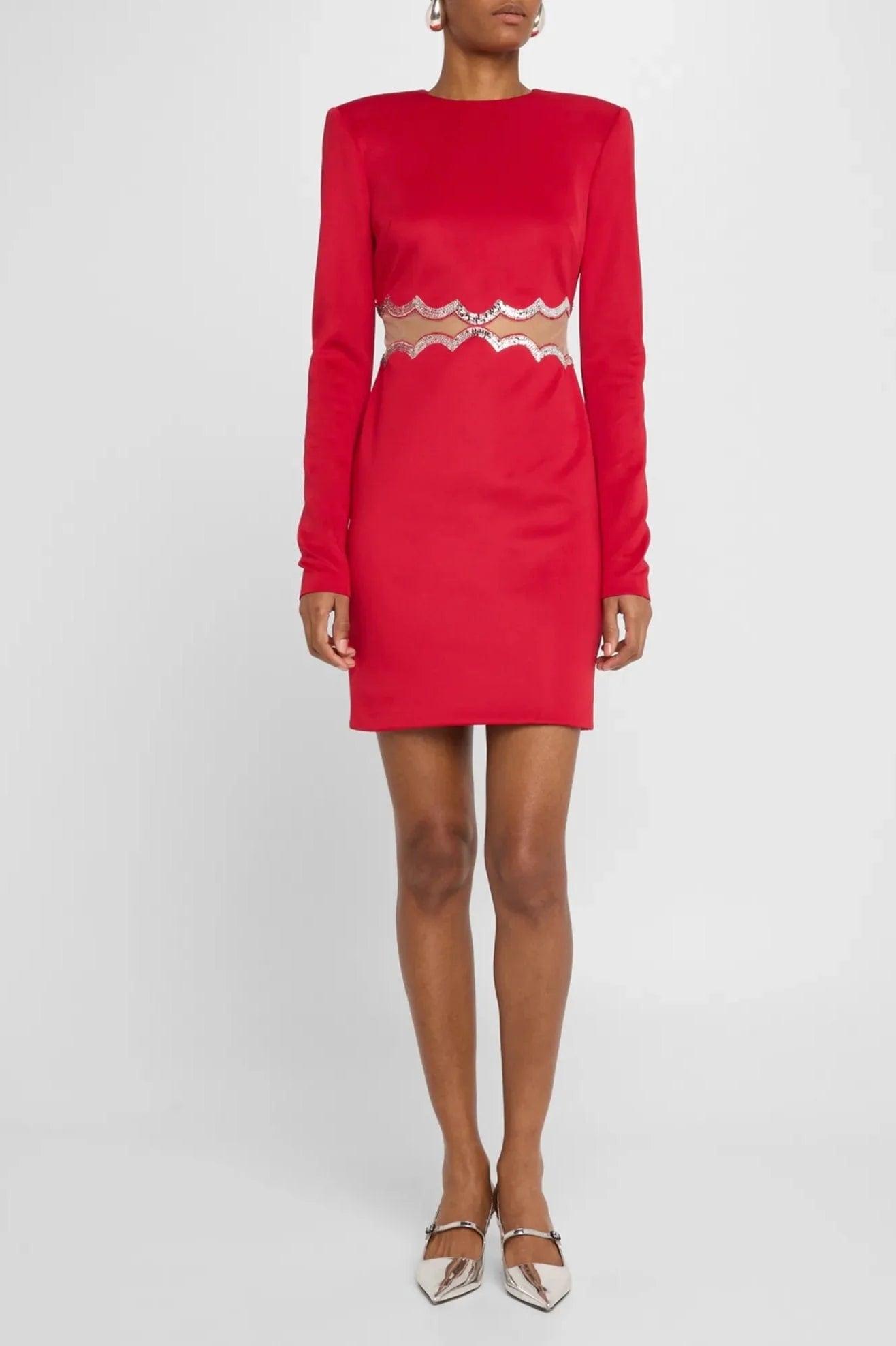 ONE33 SOCIAL | The Teagan Sequined Cutout Red Mini Cocktail Dress | Red