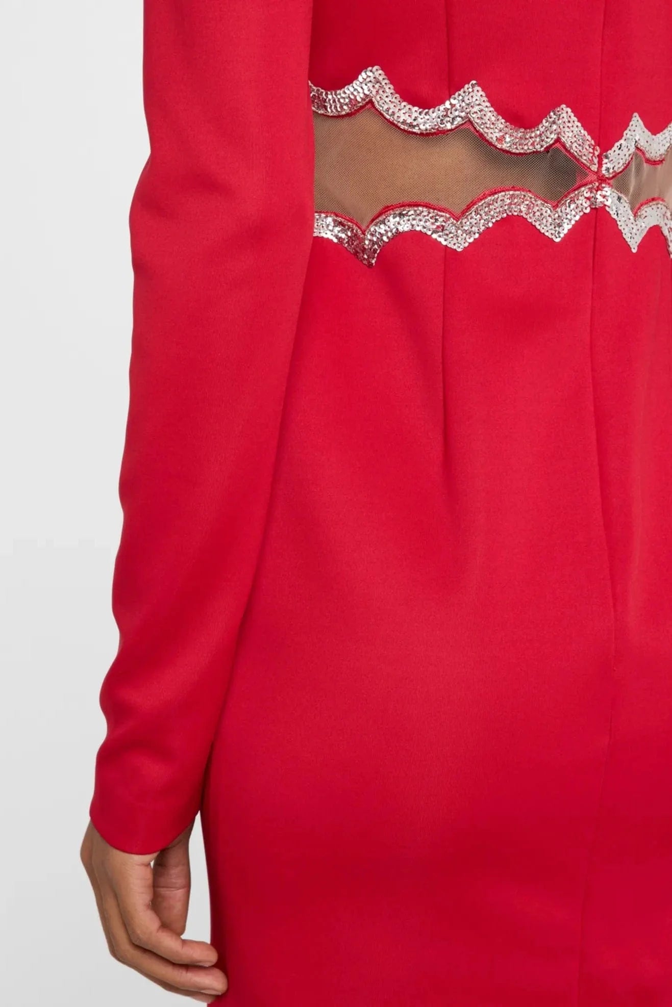ONE33 SOCIAL | The Teagan Sequined Cutout Red Mini Cocktail Dress | Red