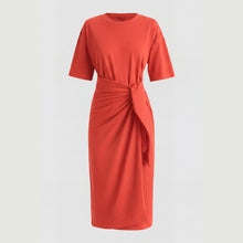 Noa Organic Cotton T-Shirt Wrap Dress (Petite) | Coral
