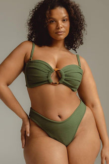 Lulu Bikini Bottom | Olive Micro Scrunch